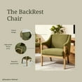 thumbnail image 3 of Dayalane Mid Century Modern Accent Chair, Upholstered Wide Back Armchair with Solid Wood Legs for Living Room, Lounge Armchair with Thick Cushion for Bedroom, Reading Corner, Chenille Green, 3 of 9