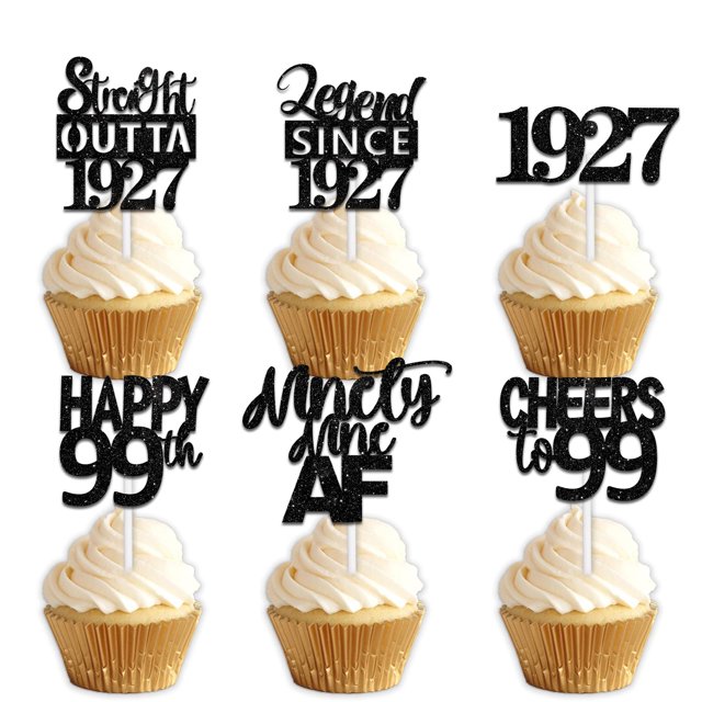 Decoraciones para Cupcakes LETLIMIT 18 piezas Brillo Negro 5 cm