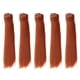 thumbnail image 1 of Uxcell 15cm Mechas de Cabello para Muñecas, 5Pcs Pelucas de Cabello Sintético Lacio para Muñecas, Marrón Rojo, 1 of 5