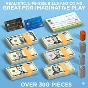 Play Money Set for Kids – Fake Money for Play and Learning – Kit Includes: Bills, Coins, Credit Card, and Checkbook