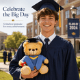 thumbnail image 3 of Graduation Teddy Bear Plush Toy 9.84in – Soft Stuffed Animal with Cap, Diploma & Colorful Graduation Robe – Cute Graduation Gift, Keepsake, Party Decor for Kids & Teens, 3 of 7