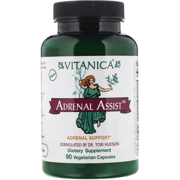 Vitanica Adrenal Assist, Adrenal Support, 90 Vegetarian Capsules