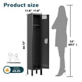 thumbnail image 5 of KAER Metal Locker, Lockers for Employees, 66" Storage Locker with Mirror & Hooks, Storage Cabinet with Doors and Shelves for Gym, Office, School, Home, 5 of 6