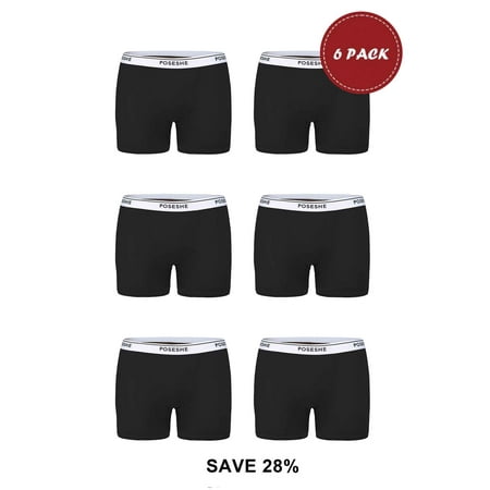 

POSESHE Women s Boyshorts Briefs Underwear Small To Plus Size 6-Pack
