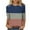Khaki, variant on BVOFAR Women's Color Block 3/4 Sleeve Tops 2025 Striped Casual Round Neck Shirts Plus Size Loose Comfy Blouses