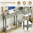 thumbnail image 4 of EUROCO 59.8" Solid Wood Console Table,Retro Long Sofa Table Entryway Table with 4 Drawers and Bottom Shelf for Hallway Living Room,Grey Wash, 4 of 8