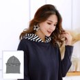 thumbnail image 4 of Simple Striped Women' Sunscreen Insert Casual with Hoodie Accessories Warm Elegant Detachable Collar Faux Collar for Females, 4 of 7