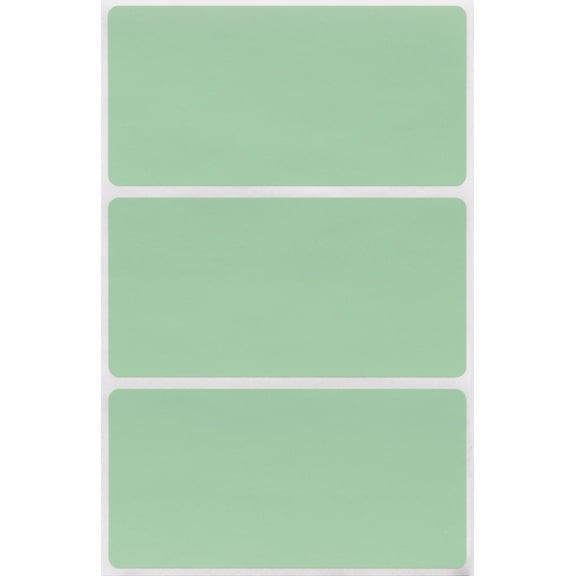 Royal Green Rectangular Stickers to Write On Name Tags for Events & Parties 4" x 2" in Pastel Green, 150 Pack