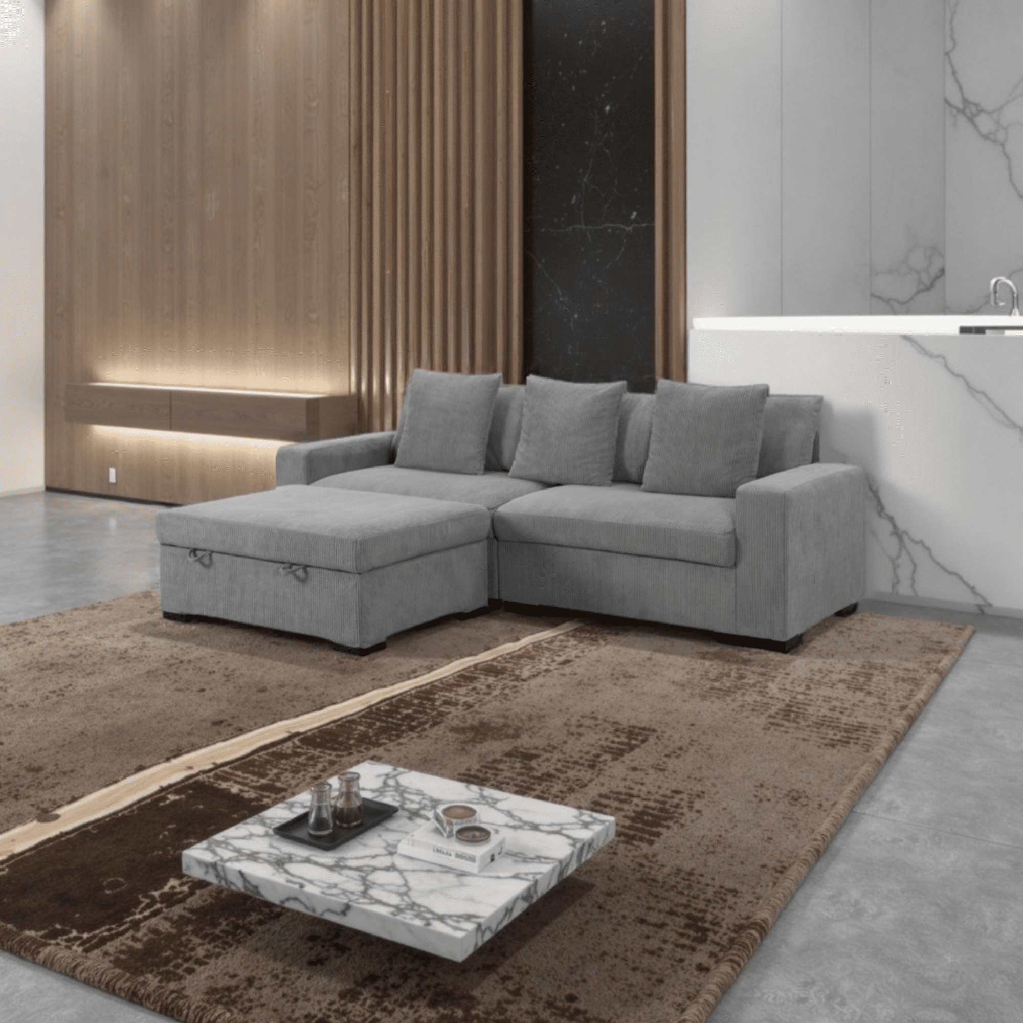 Gewnee Oversized Modular Sectional Fabric Sofa Set, Perfect For Gatherings With Family or Friends, Watching TV, Reading Books and Enjoying Your Time.