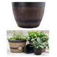 thumbnail image 3 of Rustic Resin Barrels Bucket Flower Planter Plant Pots Boxes Container Pail Backyard Planter Outdoor Indoor, 3 of 6