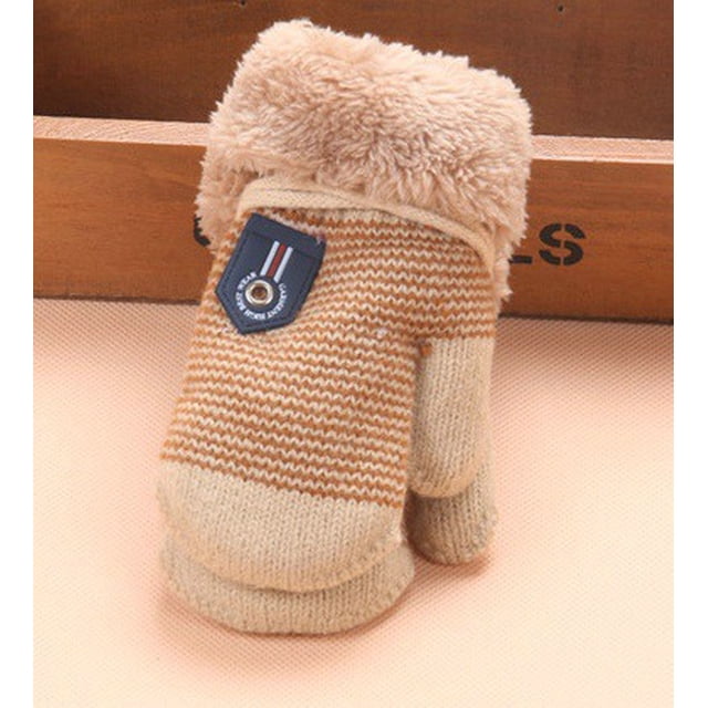Guantes cálidos para niños, guantes para bebés para hombres y mujeres, guantes de invierno para niños de doble capa engrosados
