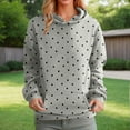 thumbnail image 2 of Bibifish Womens Hoodies Polka Dot Pattern Drawstring Hood Long Sleeve Hoodies Relaxed Fit Playful Casual Trips Classic Tops With Pockets, 2 of 4