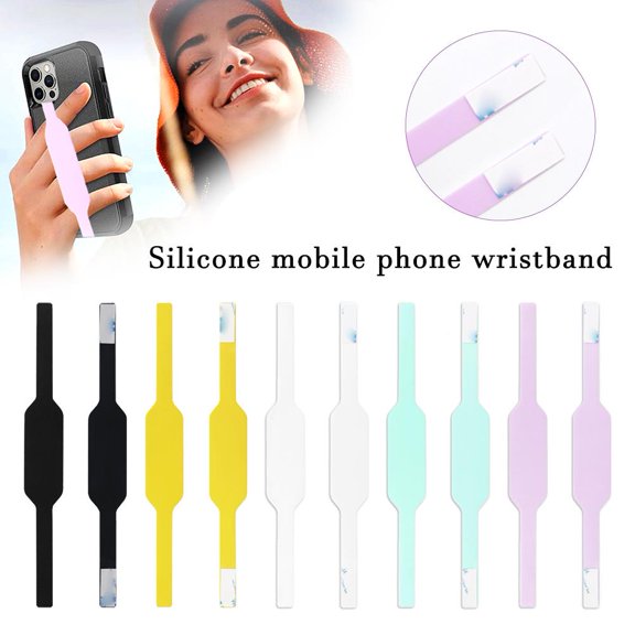 QHUDLV Silicone Mobile Phone Wristband Strap,Grip Loop Tether,Anti‑Drop Universal Design