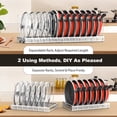 thumbnail image 4 of Housolution Pot and Pan Organizer, Expandable Pot Lid Organizer Rack with 14 Adjustable Dividers for Kitchen, Under Cabinet, Cutting Board, Bakeware, White, 4 of 7