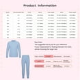 thumbnail image 7 of Yhong Youth Kids Boys Girls Striped Thermal Underwear Winter Base Layer Long Johns Set Thermal Top with Leggings Set Light Coffee 13-14, 7 of 7