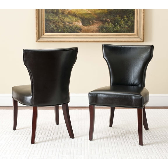 Safavieh Ryan Contemporary Leather Dining Side Chair, Black