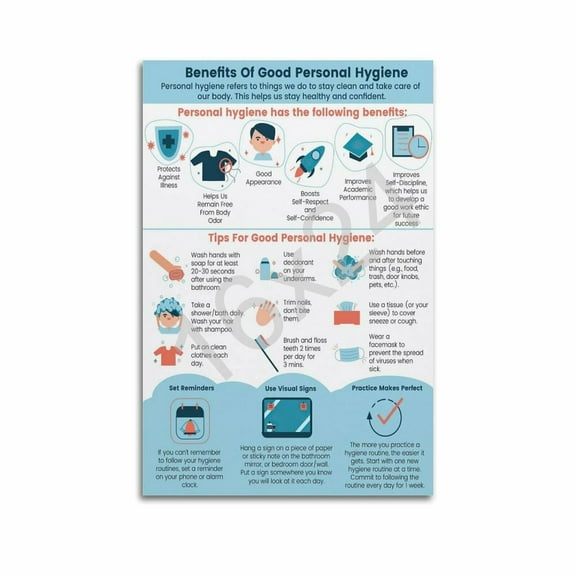 Benefits Of Good Personal Hygiene Poster Health Education Poster Hospital Wall Art Poster Poster for Room Aesthetic Posters