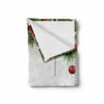 thumbnail image 2 of Christmas Soft Flannel Fleece Blanket, Classical Christmas Ornaments and Baubles Coniferous Pine Tree Twig Tinsel Print, Cozy Plush for Indoor and Outdoor Use, 50" x 60", Green Red, by Ambesonne, 2 of 6