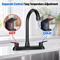thumbnail image 3 of RV Kitchen Faucet 8 Inch Hole Spread Metallic Camper Sink Faucet, 360° Rotatable High Arc Gooseneck Leak-Proof for Motorhome Travel Trailer Mobile Home(Fit for 8 inch 2 or 3 Hole Sink), Matte Black, 3 of 10