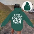 thumbnail image 4 of Anti Social Dog Mom Hoodies for Women 2025 Funny Graphic Hoodie with Pockets Hooded Sweatshirt Pullover Tops, 4 of 7