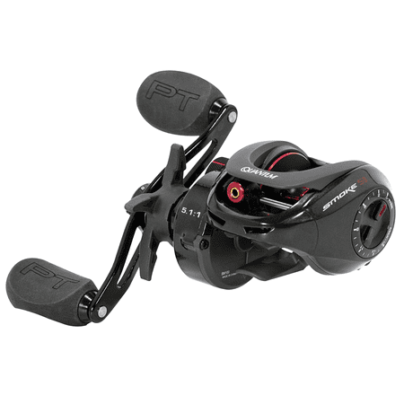 UPC: 0032784627722 | Quantum Smoke Baitcast Fishing Reel Size 100 Reel Right-Hand Retrieve Large EVA Handle Knobs and Continuous Anti-Reverse Clutch 10+1 Bearings 5.1:1 Gear Ratio Black