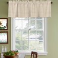 thumbnail image 5 of Beige Rustic Curtain Valances for Windows, Vintage Farmhouse Beige Solid Color Light Filtering Kitchen Curtains, Rod Pocket Window Valance Curtains for Living Room Bedroom, 42" W x 12" L, 2 Panels, 5 of 9