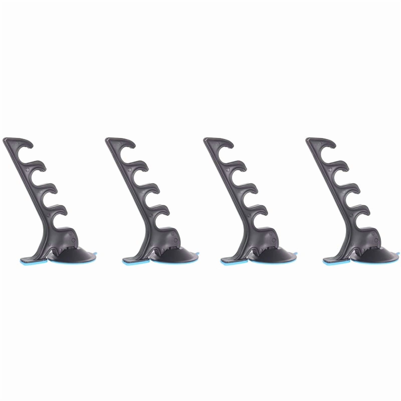 4-Pack Fishing Rod Rack with Suction Cup for Car and Wall Mount – ABS+Resin Construction