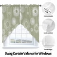 thumbnail image 3 of Swag Curtain Valances Sage Green Circle Swag Valances for Kitchen Windows Lines Modern Abstract Art Short Topper Curtains Valance Tier Pair for Kitchen Bedroom Living Room Bathroom 28"x36", 3 of 8