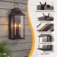 thumbnail image 6 of Lawyettle Dusk to Dawn Outdoor Wall Light Fixture, 20.6" Large Oil Rubbed Bronze Outdoor Lanterns, 2-Light Waterproof Exterior Porch Sconce for House, 6 of 11