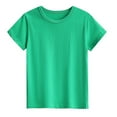 thumbnail image 2 of Viluyesy Boys T-Shirt 8 T, Short Sleeve Crew Neck Soild Color Summer Casual Cotton Basic Tee Green(1-9T), 2 of 6