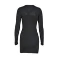 thumbnail image 5 of Seyurigaoka Women Bodycon Dress, Sexy Long Sleeve Front Cross Hollowed-out Night Club Party Mini Dress for Summer, 5 of 9