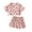 Pink, variant on Toddler Baby Girl Short Set 6M 12M 18M 24M 3Y 4Y Floral Print Short Sleeve T-Shirt Crop Top and Shorts Casual Clothes Outfit