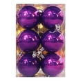thumbnail image 4 of AuroraX Christmas Decorations Purple Party Ornaments , 5 Inch Sequined 12 Pcs Christmas Ball Ornaments , Wall Christmas Tree Hanging Decor, 4 of 5
