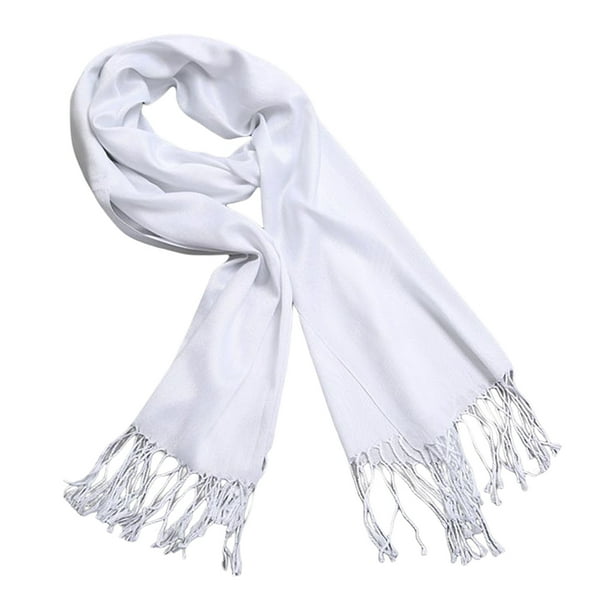Minnieouse Bufanda de teñido con borlas blancas Unisex algodón DIY Tie-dye bufandas suaves arte clima frío calentador de cuello ropa artesanal Accesorios de disfraces Adulto 180x60cm Minnieouse AP012451-01