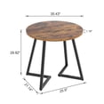 thumbnail image 7 of VECELO 35.4" Round Dining Table, Small Kitchen Table with Sturdy Metal Base, Dining Room Table for 2 to 4 Person, Antique Brown, 7 of 7