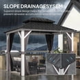 thumbnail image 6 of PURPLE LEAF 8' X 10' Outdoor Hardtop Gazebo Metal Double Roof White Aluminum Frame Heavy Duty Patio Gazebo with Curtain and Netting for Backyard and Garden, Grey, 6 of 9