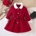thumbnail image 2 of Curuila Toddler Boys Girls Coats Winter Solid Color Jacket With Button Long Sleeve Warm Outerwear Long Jacket Red Size 18-24 Months, 2 of 8