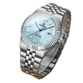 thumbnail image 1 of Reloj de Cuarzo para Hombre de 40 Mm, Esfera Azul Hielo, Fecha, Luminoso, 30 M Resistente Al Agua, Reloj de Pulsera de Acero Inoxidable, 1 of 8