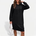 thumbnail image 2 of SUNBS Women Hoodies Dress Hooded Sweatshirts Dress Casual Long Sleeve Tunic Tops Oversized Cloths with Pocket, 2 of 9