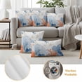 thumbnail image 6 of Orange Navy Blue Coral Outdoor Waterproof Pillow Covers, Summer Beach Coastal Ocean Decorative Square Throw Pillowcase Sofa Cushion Sham for Patio/Couch/Chair, 16"x16" 2 Pack, 6 of 8