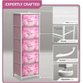 thumbnail image 4 of Sorbus Fabric Dresser for Kids Bedroom - Chest of 5 Drawers, Tall Storage Tower, Clothing Organizer, for Closet, for Playroom, for Nursery, Steel Frame, Fabric Bins - Wood Handle (Tie-dye Pink), 4 of 6