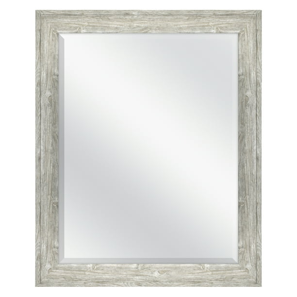 Mainstays 27x33" Rustic Grey Beveled Big Wall Mirror
