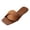 Brown, variant on Women's Band Square Slides Sandals Open Toe Summer Slip on Flat Summer Beach Comfortable Walking Shoes Indoor Slippers Black Size 8.5