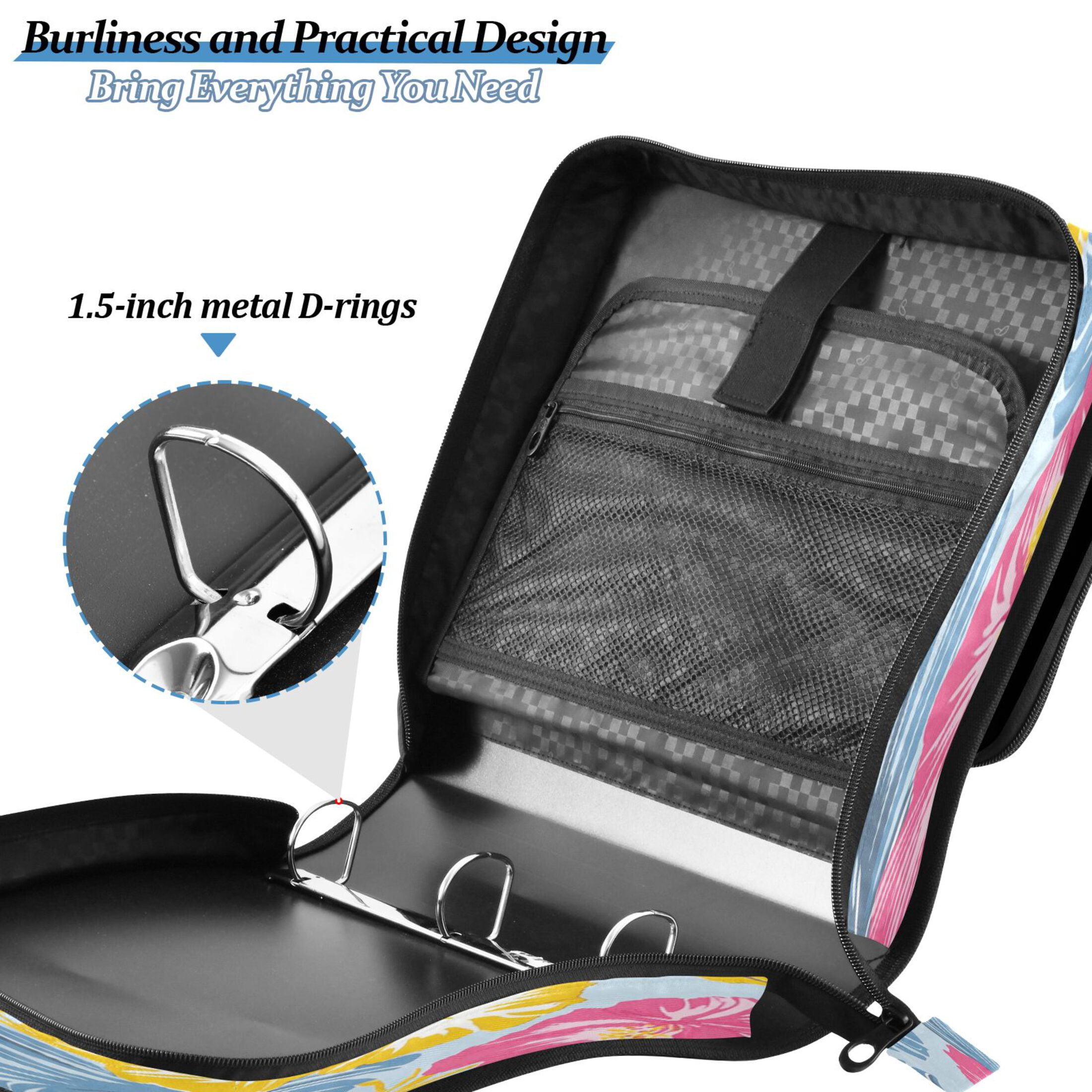 YAZAOO Zipper Binder trapper keeper Documents Organized Design Island Dreams Printed