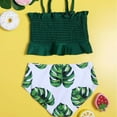 thumbnail image 3 of IROINNID Girls 2PCS Bikini Pleated Split Swimsuit Halter Bathing Suit, 3 of 9