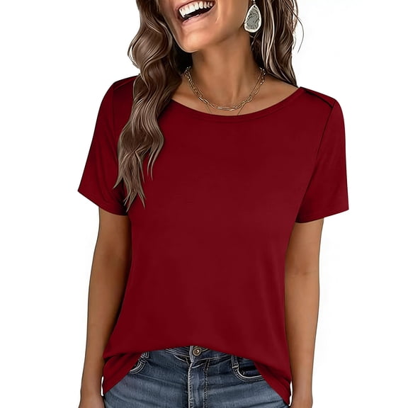Lzobxe Summer Tops for Women Athletic Short Sleeve Crew Neck Basic Running Sport Summer Casual Comfy Workout,Size S-2XL