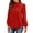 Red, variant on Long Sleeve Shirts for Women Mock Neck Tops Pleated Front Blouses Dressy Casual Fall Clothes Red M