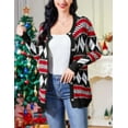 thumbnail image 3 of Ugly Christmas Sweaters for Women Christmas Cardigans Funny Xmas Open Front Button Down Diamond Coats Outwear, 3 of 9