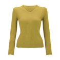 thumbnail image 5 of IMENGL Wool core spun yarn knit sweater, Yellow L, Size M-2XL, 5 of 5