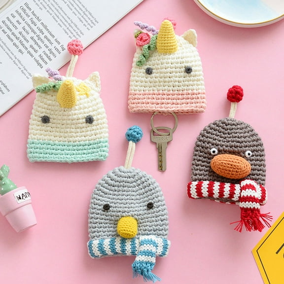FOMIYES Key Organzier Case 1Pcs in Woolen Material with Knitted Drawstring Design for Travel and Everyday Use